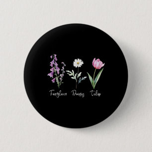Badge Rond 5 Cm Anti Trump Floral Fleur Démocrate Président Libéra