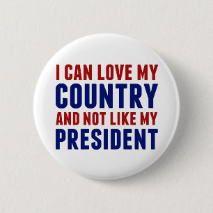 Badge Rond 5 Cm Anti Trump Patriotique Pas Mon Président