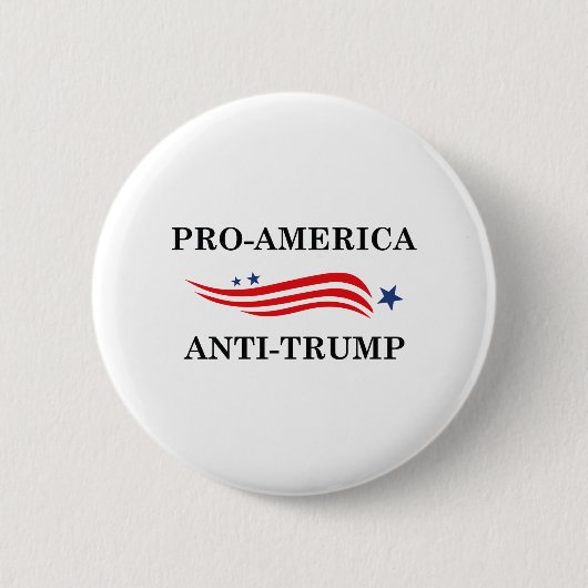 Badge Rond 5 Cm Anti-Trump pro-américain (Devant)