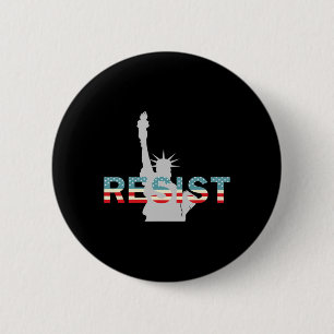 Badge Rond 5 Cm Anti Trump Résistez À La Statue De La Liberté #Rés