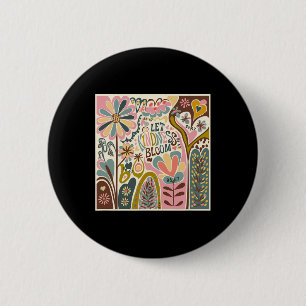 Badge Rond 5 Cm Anti Trump Rétro Floral Laissez la gentillesse fle
