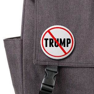Badge Rond 5 Cm Anti Trump Simple Red Circle X Politique