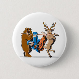 Badge Rond 5 Cm Anti vengeance d'animal de chasse