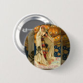 Badge Rond 5 Cm Antique Halloween Jack-o'-lantern Costume Femme (Devant & derrière)