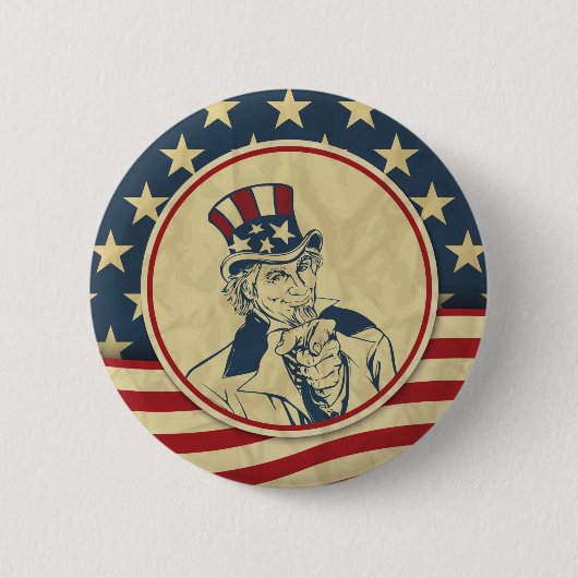 Badge Rond 5 Cm antique oncle sam (Devant)