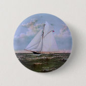 Badge Rond 5 Cm Antique voilier Sloop Yacht (Devant)