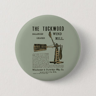 Badge Rond 5 Cm Antique Wind Mill The Tuckwood Whitewater Wis 1889