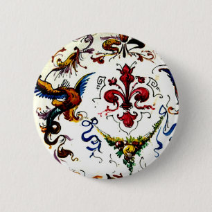 Badge Rond 5 Cm Antiquité italienne vintage d'art de poterie de