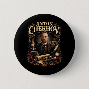 Badge Rond 5 Cm Anton Tchekhov