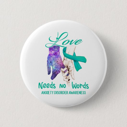 Badge Rond 5 Cm Anxiété Trouble Sensibilisation L'amour n'a pas be (Devant)