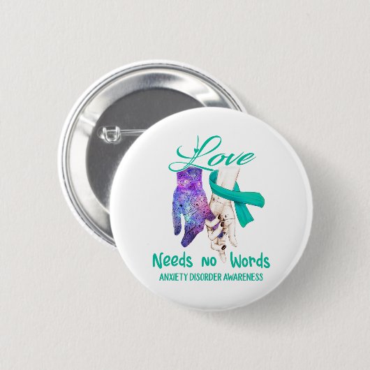 Badge Rond 5 Cm Anxiété Trouble Sensibilisation L'amour n'a pas be (Devant & derrière)