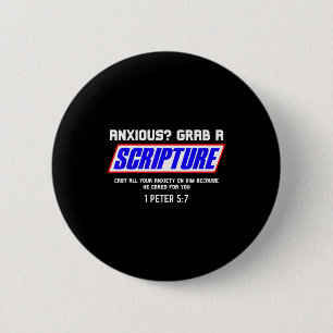 Badge Rond 5 Cm Anxieux_ Saisir l'Écriture chrétienne Santé mental