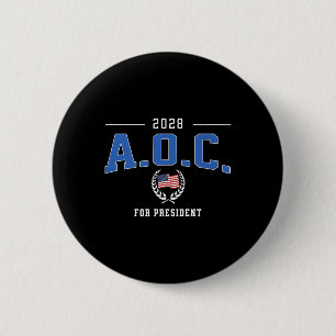 Badge Rond 5 Cm Aoc 2028 Pour Le Président Alexandria Ocasio-corte