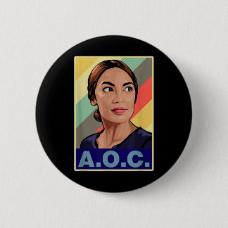 Badge Rond 5 Cm Aoc Alexandria Ocasio-cortez Première femme Présid