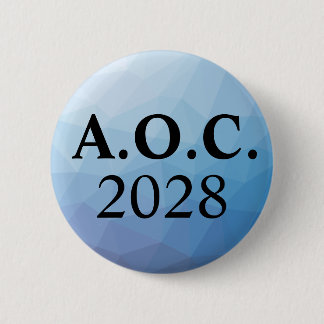 Badge Rond 5 Cm AOC l'Alexandrie Ocasio-Cortez 2028