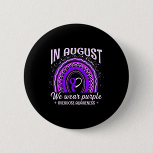 Badge Rond 5 Cm Août Nous Portons Violet Arc-En-Ciel Surdose M