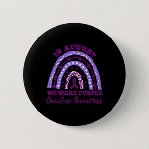 Badge Rond 5 Cm Août Nous Portons Violet Surdose Sensibilisation A