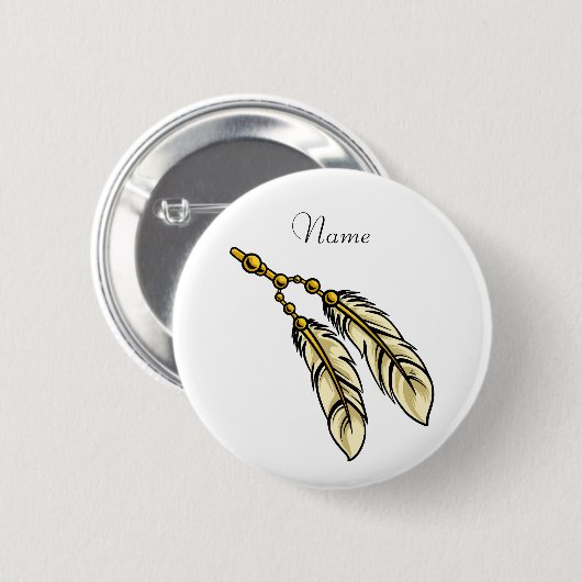 Badge Rond 5 Cm Apache Feathers Thunder_Cove (Devant & derrière)