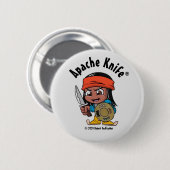 Badge Rond 5 Cm Apache Knife®™ Apache Kid 1.B (Devant & derrière)
