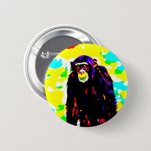 Badge Rond 5 Cm Ape numérique (Devant & derrière)