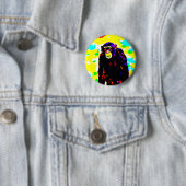 Badge Rond 5 Cm Ape numérique (En situation)