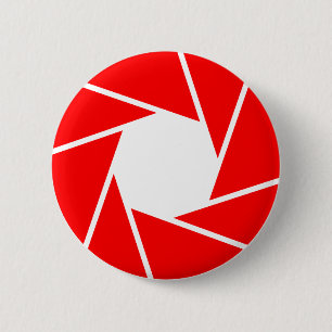 Badge Rond 5 Cm Aperature rouge