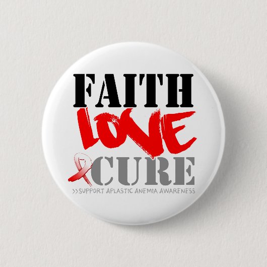 Badge Rond 5 Cm Aplastic Anemia Faith Love Cure (Devant)
