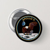 Badge Rond 5 Cm Apollo 11 (Devant & derrière)