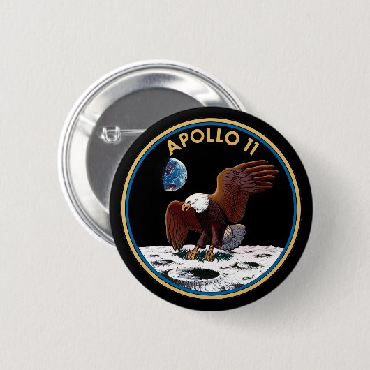 Badge Rond 5 Cm Apollo 11 (Devant & derrière)