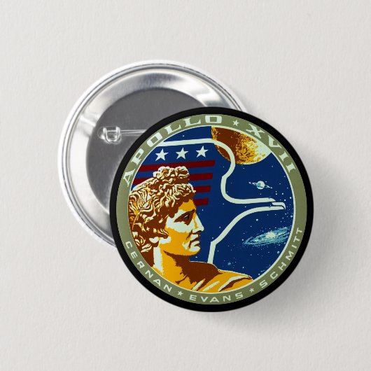 Badge Rond 5 Cm Apollo 17 (Devant & derrière)