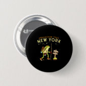 Badge Rond 5 Cm Appalachian Trail New York Hiking Frog _1  (Devant & derrière)
