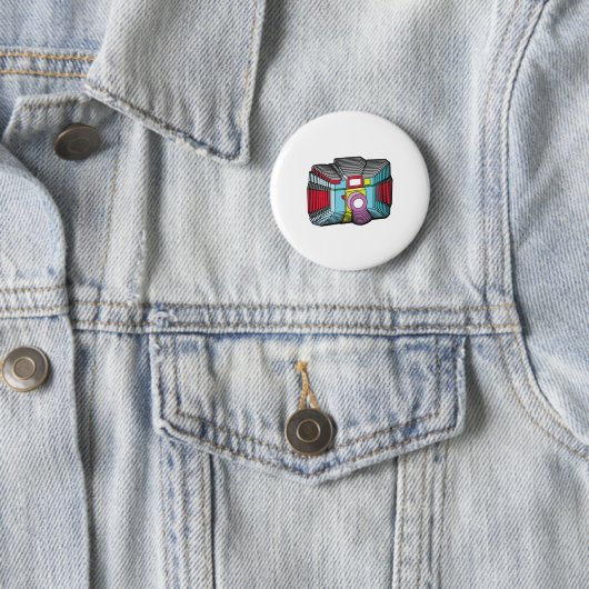 Badge Rond 5 Cm Appareil-photo (En situation)