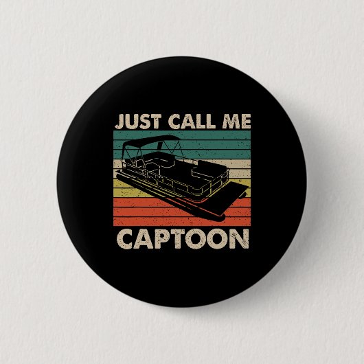 Badge Rond 5 Cm Appelez-Moi Simplement Captoon Capitaine de Bateau (Devant)