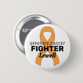 Badge Rond 5 Cm Appendice Bouton blanc du ruban cancéreux (Devant & derrière)