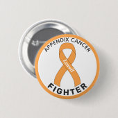 Badge Rond 5 Cm Appendice Bouton blanc pour combattre le cancer (Devant & derrière)