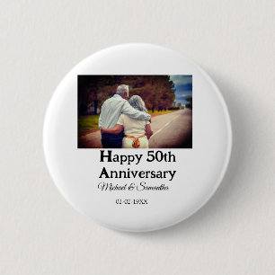Badge Rond 5 Cm applaudissements à 50 ans anniversaire ajouter nom