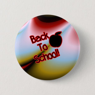 Badge Rond 5 Cm Apple et retour à l'école -