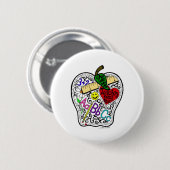 Badge Rond 5 Cm Apple pour le professeur (Devant & derrière)