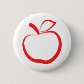 Badge Rond 5 Cm Apple rouge (Devant)