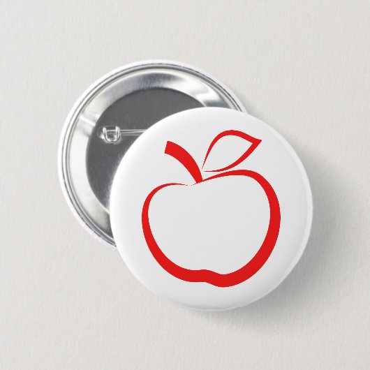 Badge Rond 5 Cm Apple rouge (Devant & derrière)