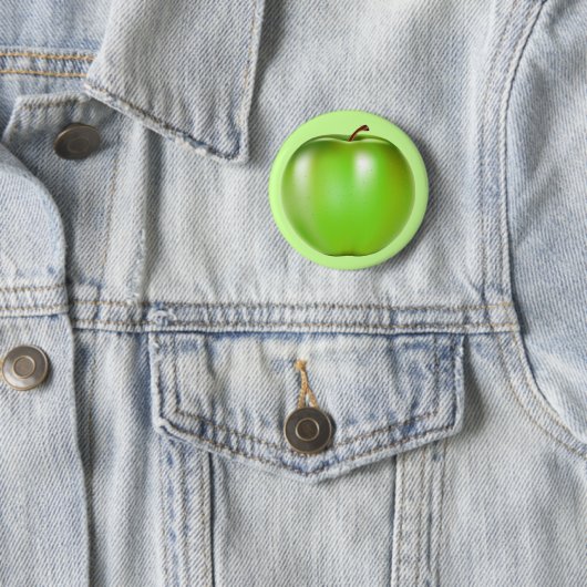 BADGE ROND 5 CM APPLE VERT (En situation)