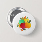 Badge Rond 5 Cm Apples and Leaves (Devant & derrière)