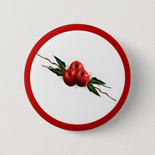 Badge Rond 5 Cm Apples aquarelles (Devant)