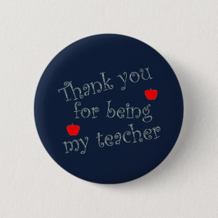 Badge Rond 5 Cm Appréciation de l'enseignant Merci Red Apple