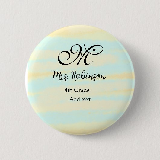 Badge Rond 5 Cm appréciation du professeur d'aquarelle jaune simpl (Devant)