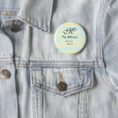 Badge Rond 5 Cm appréciation du professeur d'aquarelle jaune simpl (En situation)