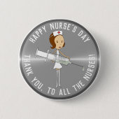 Badge Rond 5 Cm Appréciation Infirmière Jour Argent (Devant)
