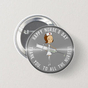 Badge Rond 5 Cm Appréciation Infirmière Jour Argent