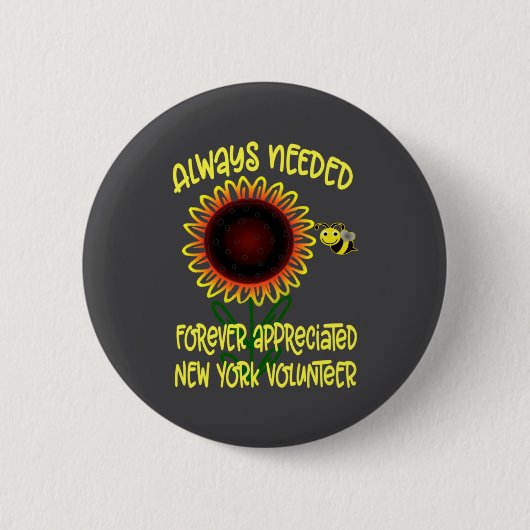 Badge Rond 5 Cm Appreciation New York Always Needed Volunteer Reco (Devant)