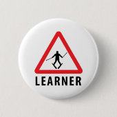 Badge Rond 5 Cm apprenant en ski (Devant)